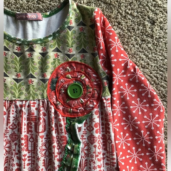 Jelly the Pug Christmas / Holiday dress / top size 8 - Picture 3 of 13